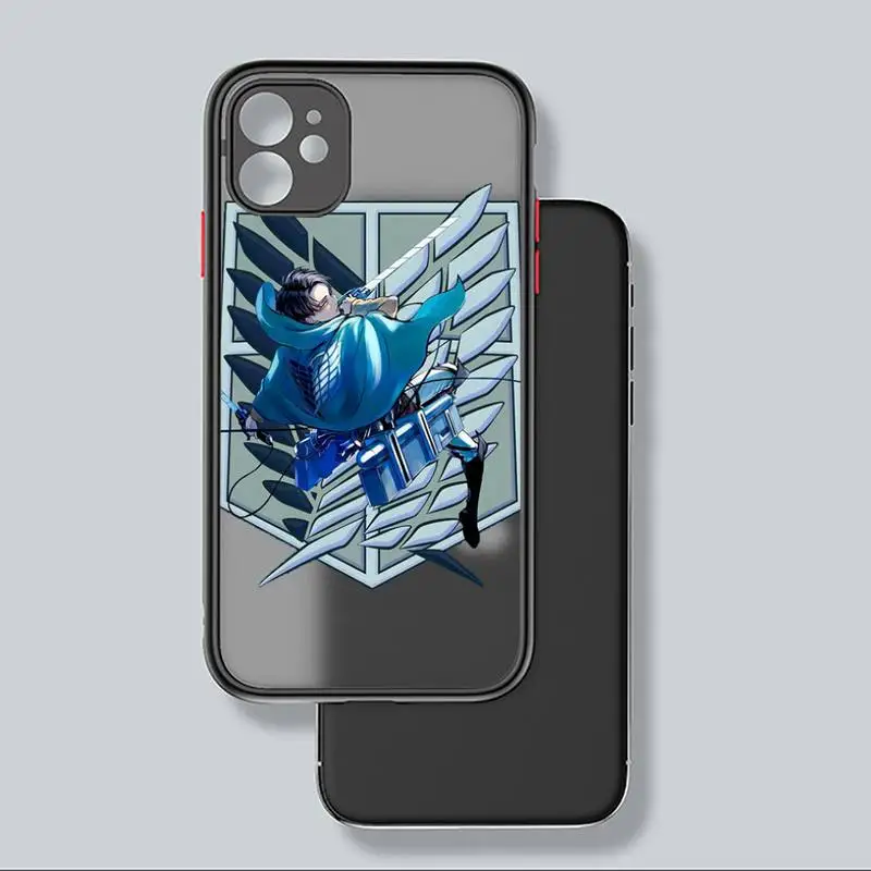 

Anime Attack on Titan Phone Case matte transparent For iphone 7 8 11 12 plus mini x xs xr pro max cover