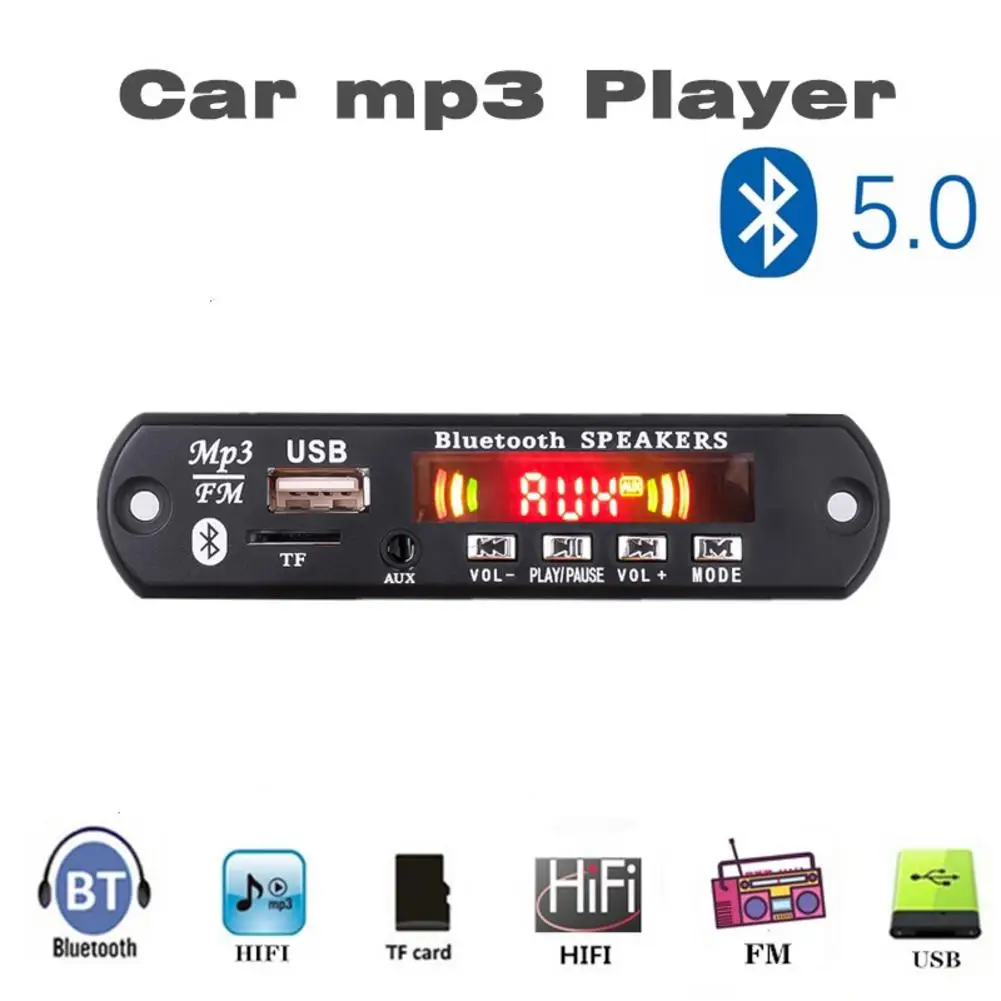 5V/12V Hands-free MP3 Player Decoder Board Bluetooth 5.0 6W Amplifier Car FM Radio Module Support USB AUX Audio Accessories | Автомобили и