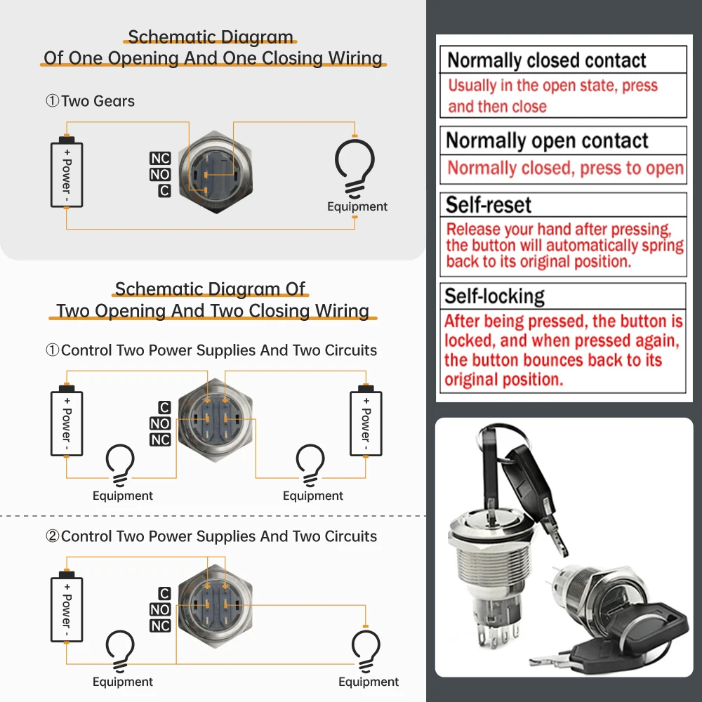 Самовозвращающийся мгновенный светодиодный светильник для фиксации 19 мм 22
