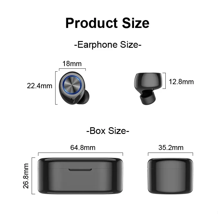 TWS беспроводные Bluetooth V5.0 наушники 5D бинауральные портативные стереонаушники