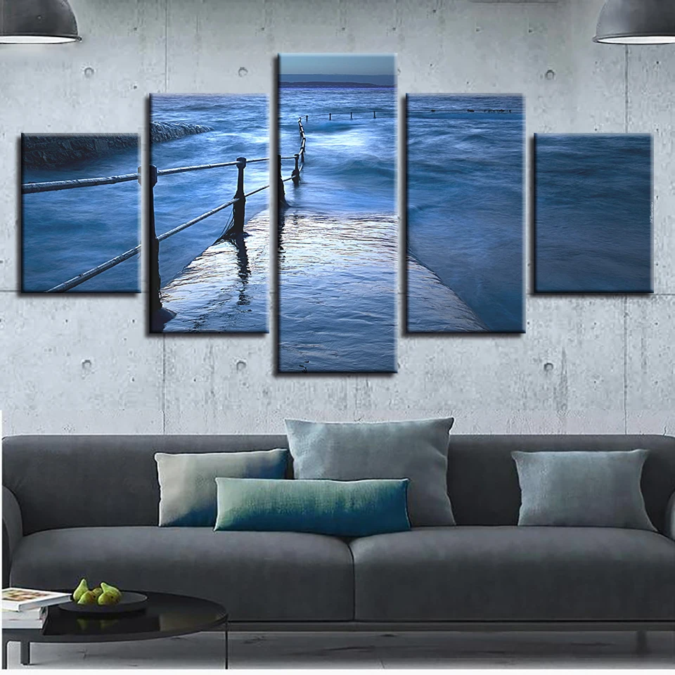 Пейзаж небо облако звезда Гора река воздушный шар 5 шт. настенные картины для