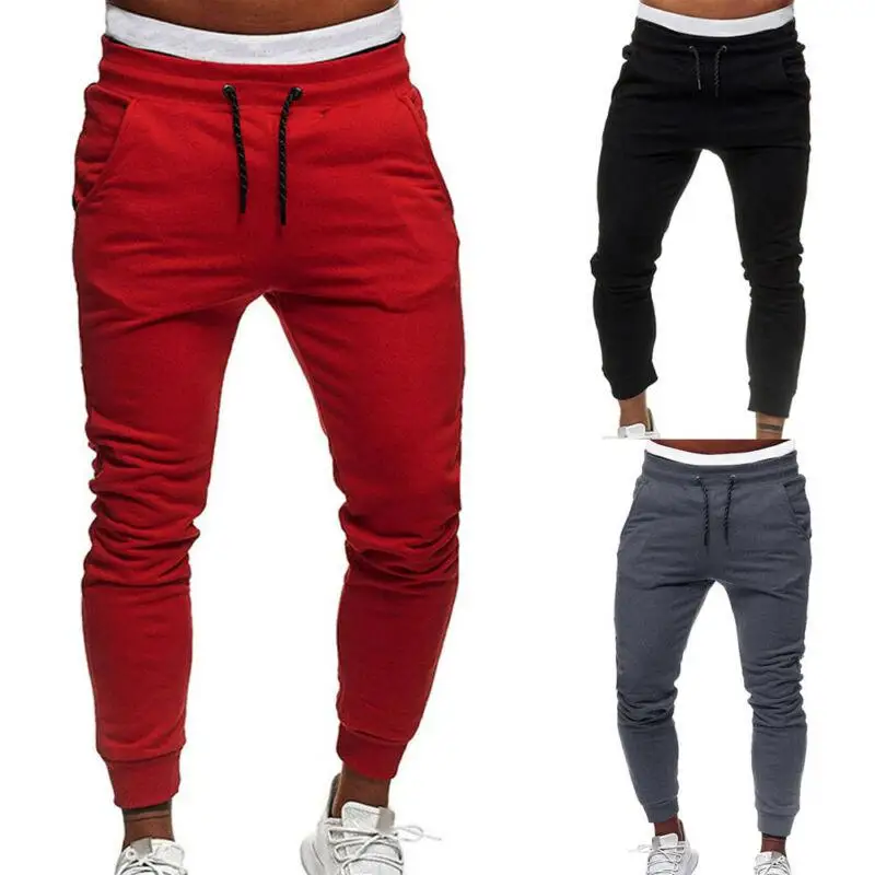 

Casual Pants Men Clothing Drawstring Slim Sweatpants Fleece Trousers Gym Jogging Sports Jogger Men's Pants