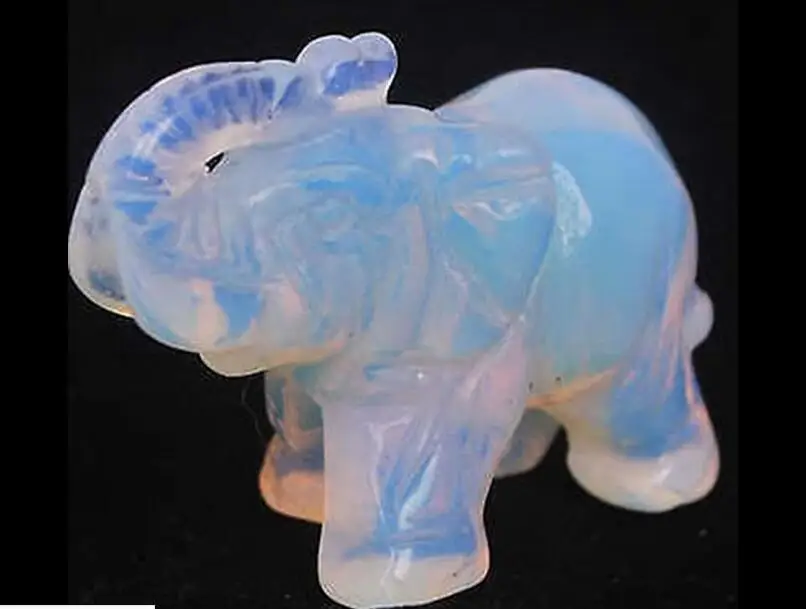 

MOONSTONE HAND CARVED ELEPHANT STATUE 55MM FENG SHUI STATUE