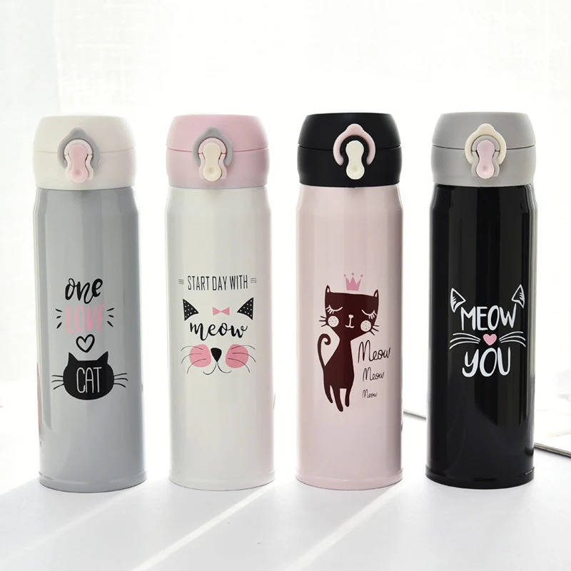 Термосы Из Нержавеющей Стали термосы с мультяшными животными для офиса бутылка