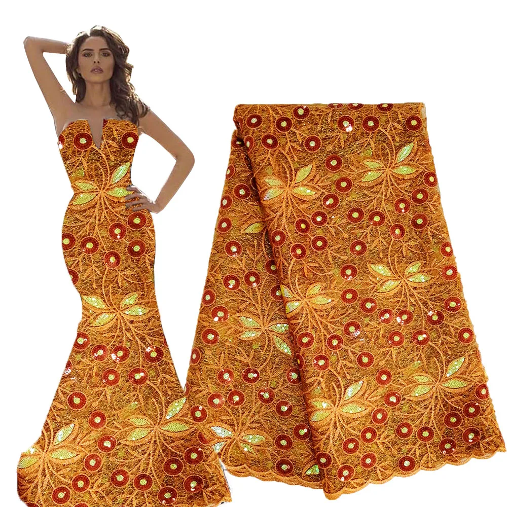 Новейшая нигерийская кружевная ткань 2019 высокое качество 5 ярдов