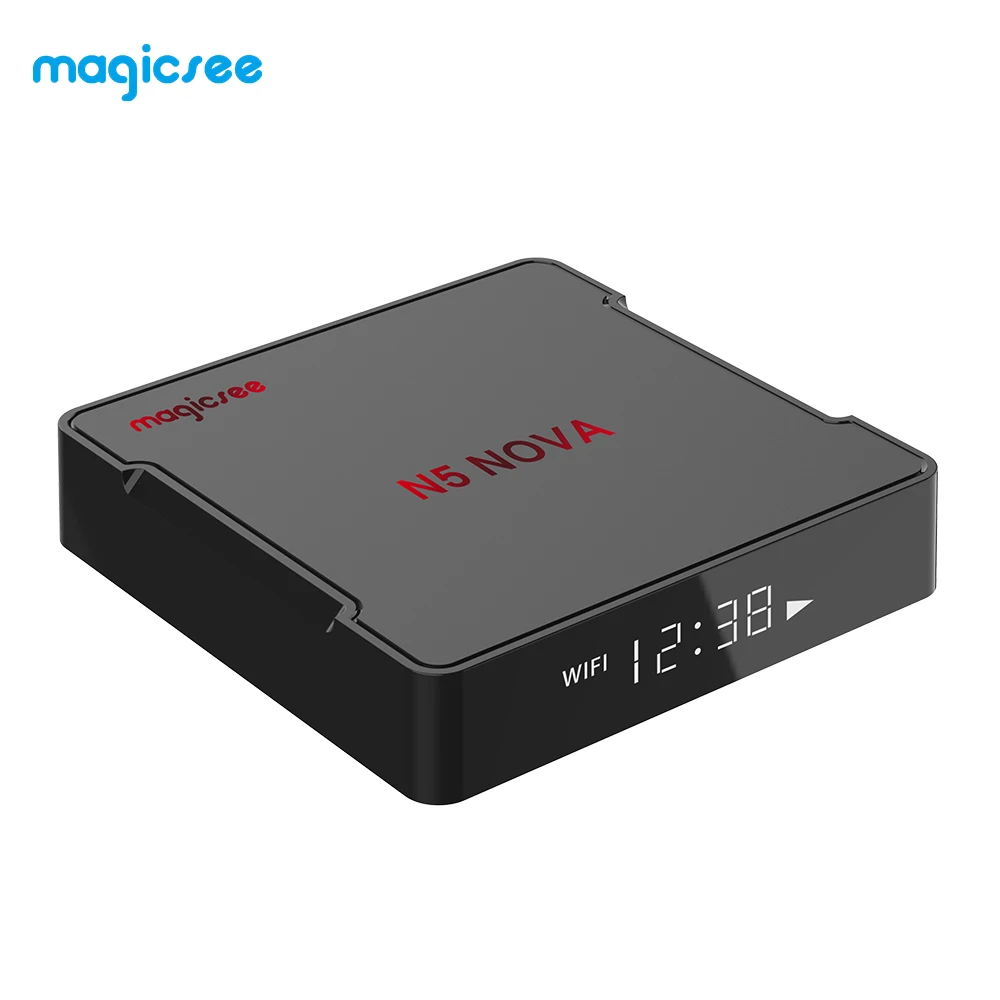 Magicsee N5 Nova Android Tv Box RK3318 64-разрядным четырёхъядерным 2 4G 5G WI-FI Bluetooth 4 0 USB3.0 LAN 100 м 4K HD