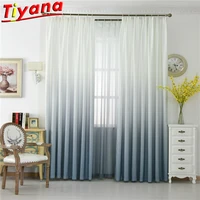 gray gradient semi blackout curtains for living room greywhite stitching tulle for kitchen balcony gradient window drapesvt