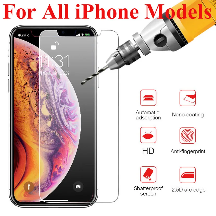 2000 шт оптом для iPhone 11 pro max защита экрана закаленное стекло xr x xs 6 6s 7 8 plus быстрая