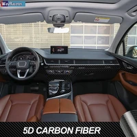 anti scratch car interior trim center console protective film 5d carbon fiber vinyl sticker for audi q7 4m 2016 2019 accessories
