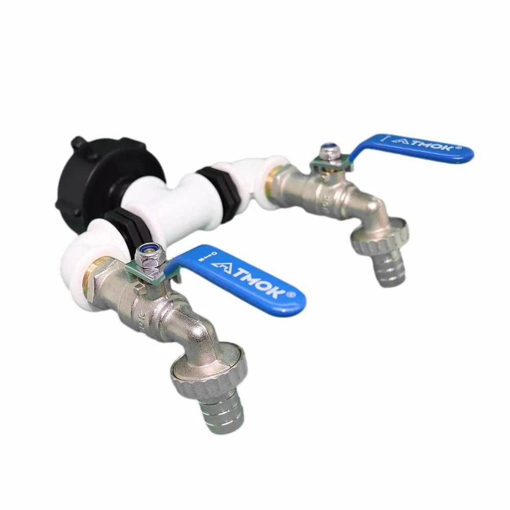 

IBC Adapter S60x6 Coarse Thread - 2-way 3/4 \"ball Valve Compatible ///// IBC Adapter