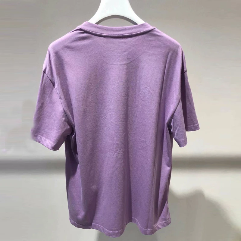 

Tees Runway Fashion White 2021 Summer High Quality Flower Embroidery Letters Dots Casual Holiday T-Shirts