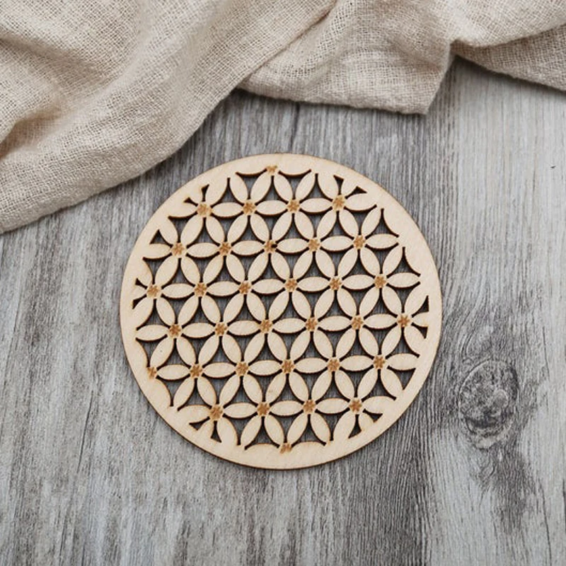 Деревянные подставки для напитков деревянные с цветком жизни деревянный подарок