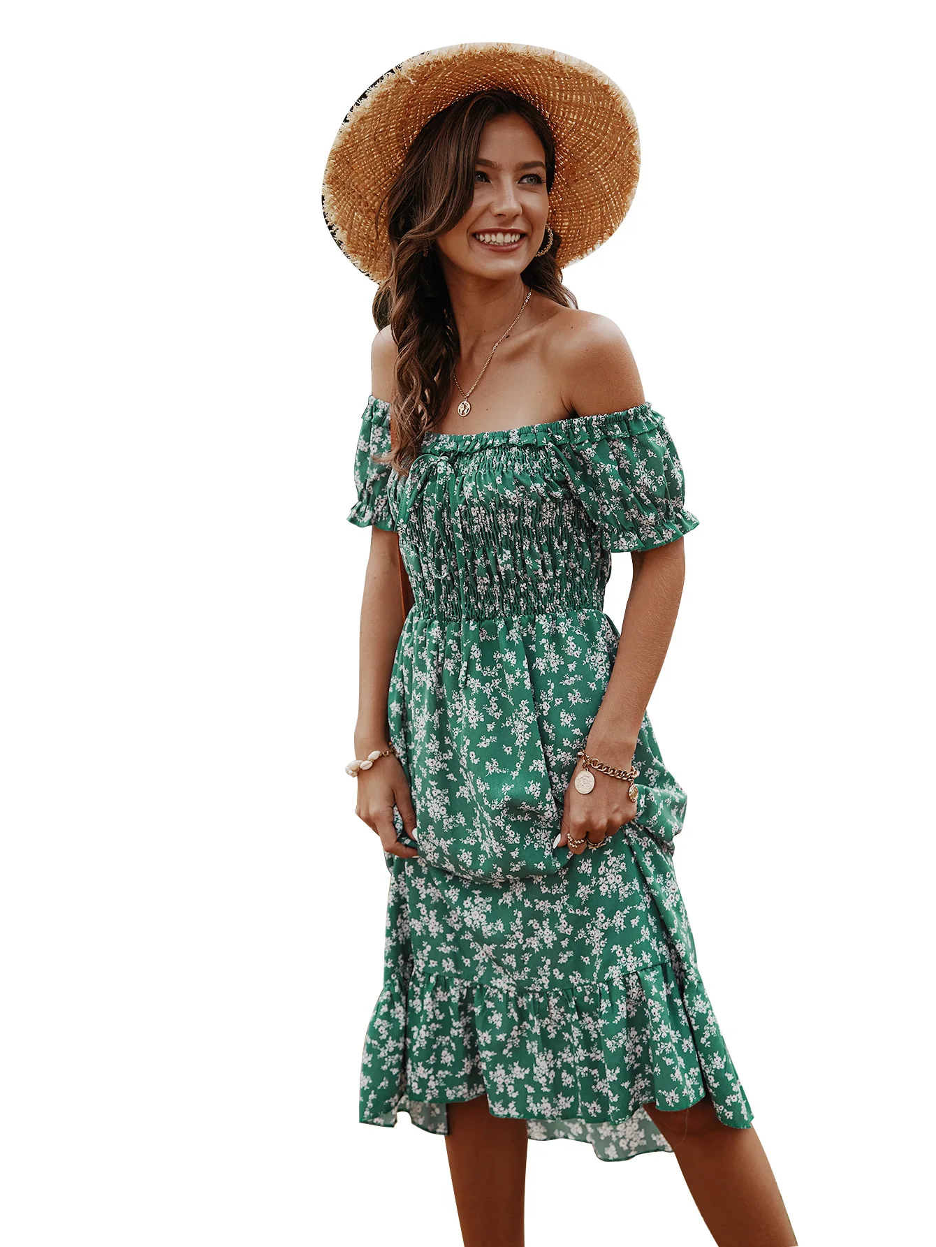 

Printed spring / summer dress 2021 new bohemian products
