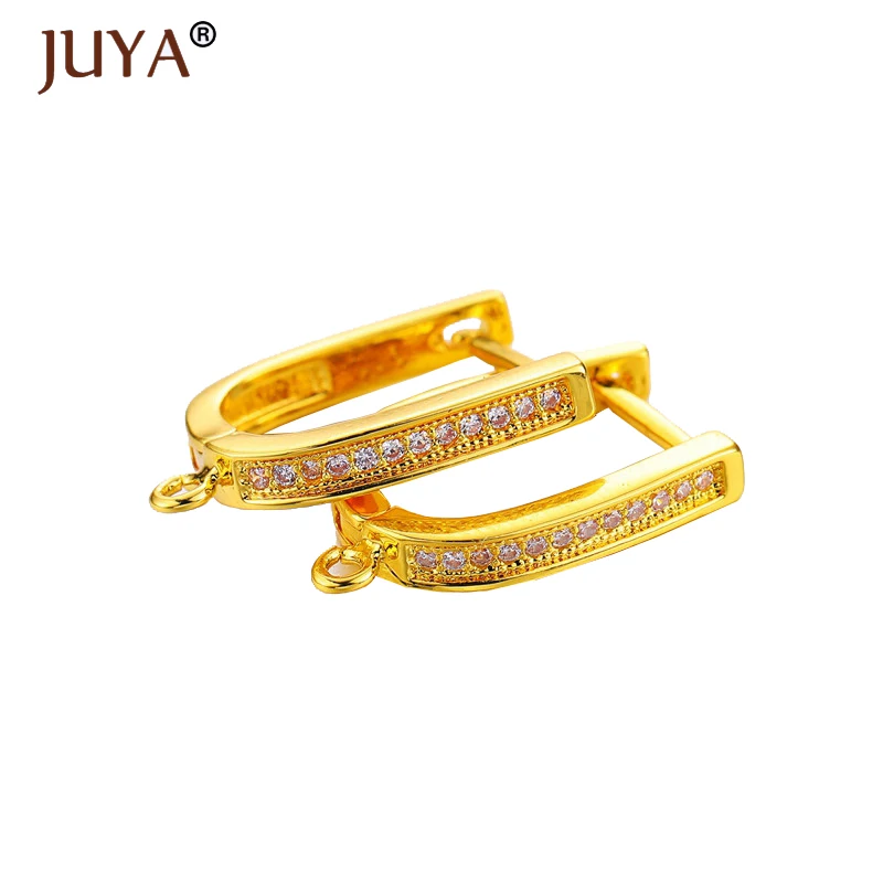 для сережек Сделай Сам серьги фурнитура медные инкрустированные из циркона