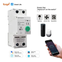 2p din rail wifi circuit breaker smart timer switch relay remote control by tuya app with smart home voice alexa google home