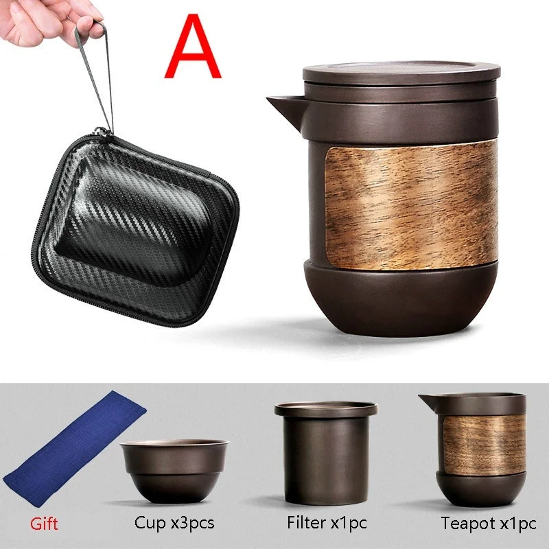 

Purple Sand Travel Tea Set Portable Set Express Cup Household Small Number One Pot Three Cups Outdoor Travel Car Teapot