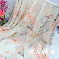 50d printed chiffon fabrics antique chinese style hanfu fabric for sewing skirt yarn silk scarf apparel fabric by the meter
