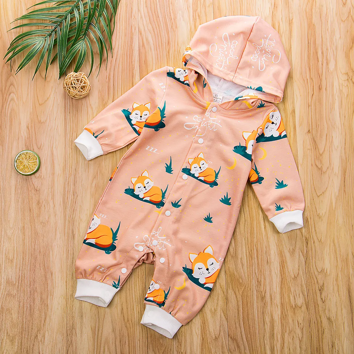 Комбинезон с капюшоном и лисой для маленьких мальчиков девочек от 0 до 24 месяцев