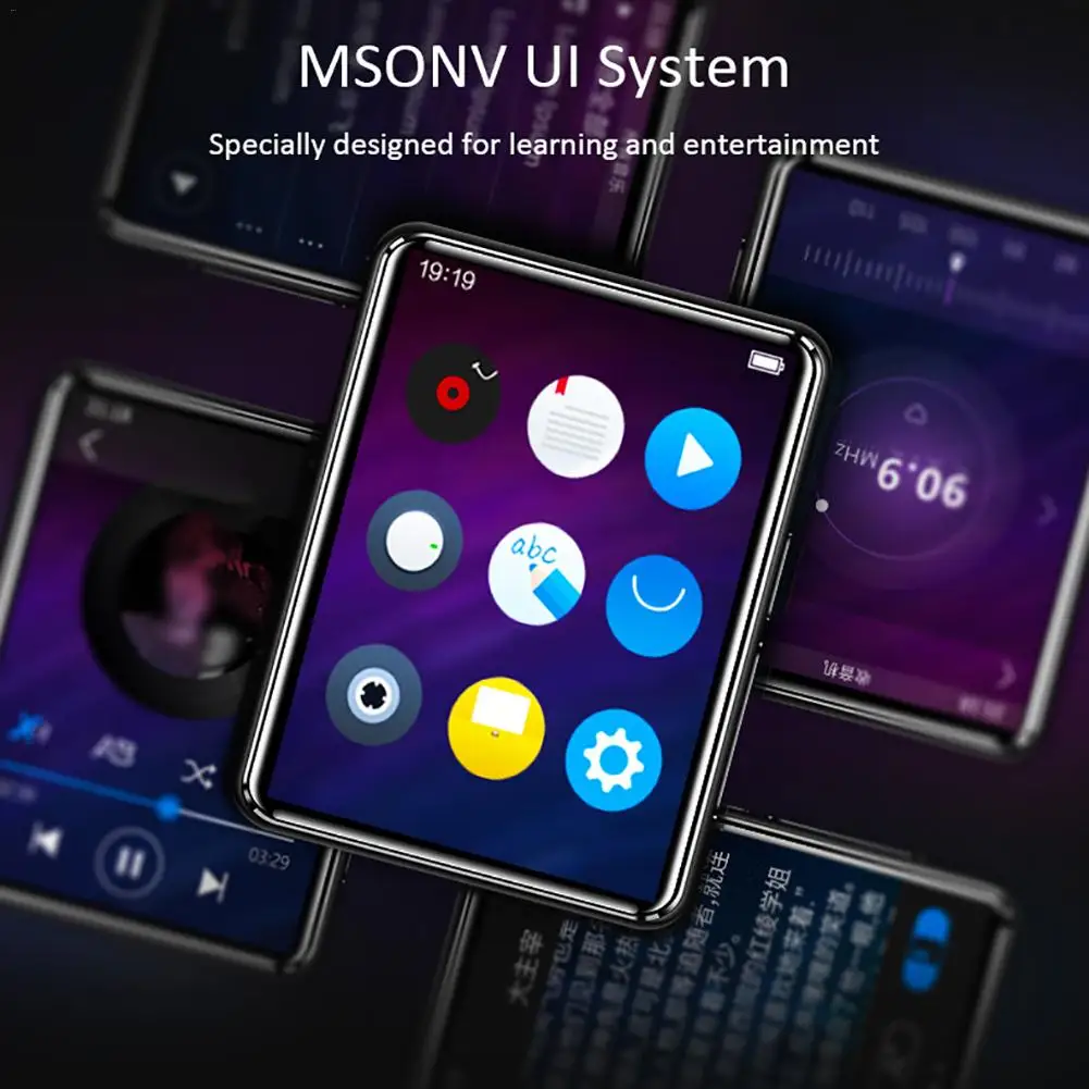 Полный сенсорный экран Bluetooth MP3 музыкальный плеер с fm-радио видеоплеер проигрыватель электронных книг MP3 с динамиком для BENJIE X5