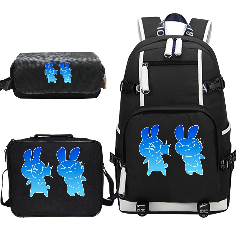 

3pcs/set College School Backpack Back To School Bagpack for Women Men School Bags Teenager Boys Girls Baka Rabbit Slap Backpack