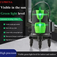 super strong green light 360 degree horizontal and vertical cross auto leveling laser level for indoor and outdoor measurement