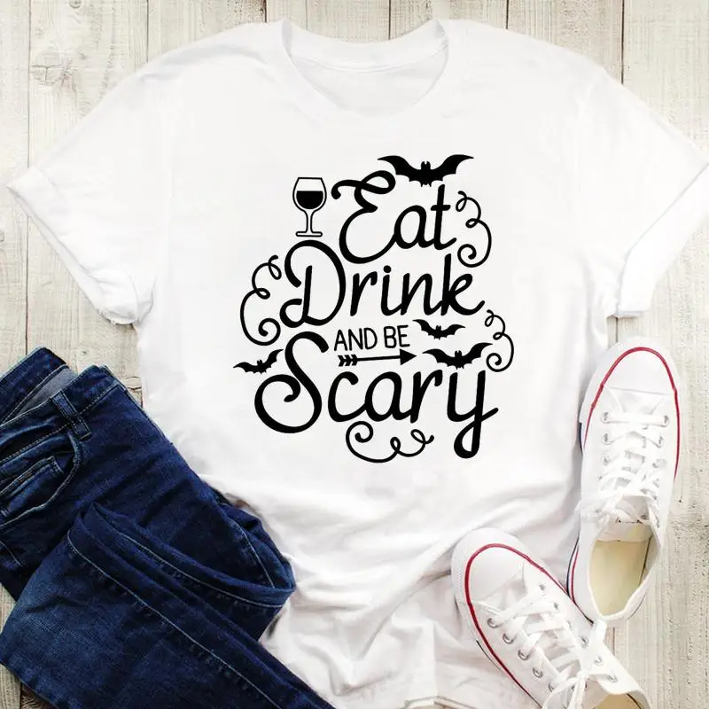 

Women Fashion Watercolor Trend Happy Halloween Thanksgiving Graphic Print Female T-Shirt Cartoon Tops Tshirt Fall Autumn Tees
