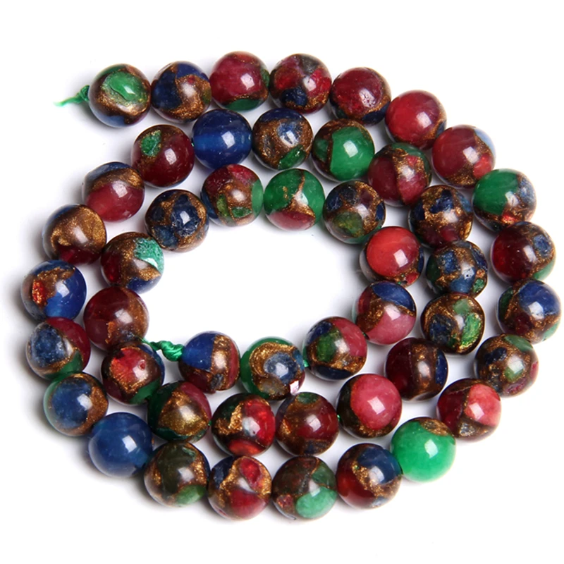 Бусины из натурального жемчуга небесно голубого перегородчатого камня Гладкие