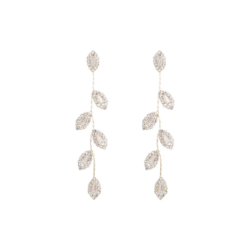 

2020 new long tassel earrings needle light luxury zircon temperament earrings female fashion earring jewelry