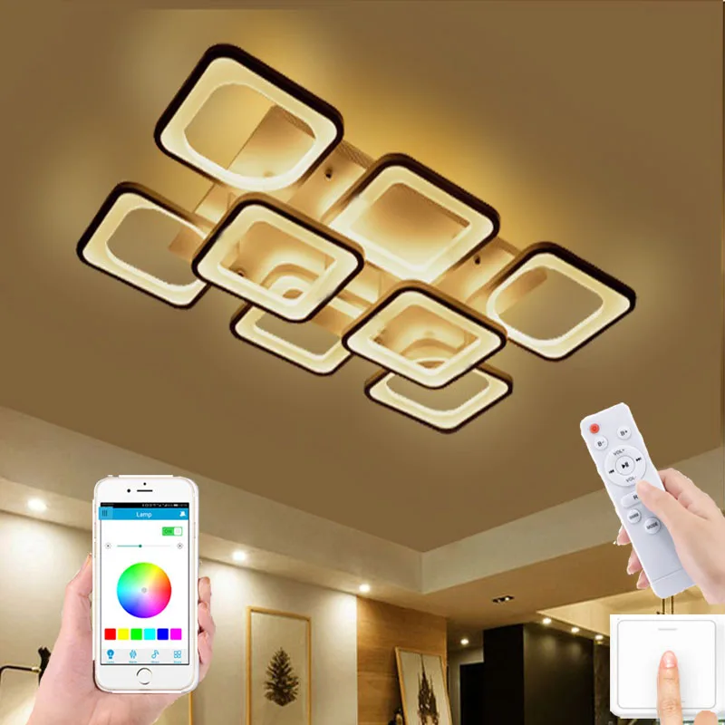 

Home Rectangular Living Room Lamps Atmospheric LED Ceiling Lamp Modern Minimalist Acrylic Lights Bedroom Study Lighting