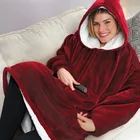 Зимняя домашняя мебель, ленивый пуловер, Флисовое одеяло с капюшоном для телевизора, уличная теплая и теплая ночная рубашка, одеяло для кровати