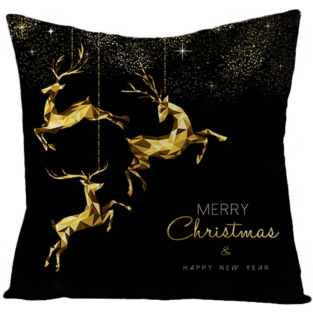 Funda de asiento de alce de Navidad, decoraci&oacute;n de sof&aacute; de fiesta de Navidad, 45x45cm-1