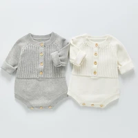 korean style infant baby girls knitting jumpsuit one piece outfit toddler baby girl romper cotton long sleeve