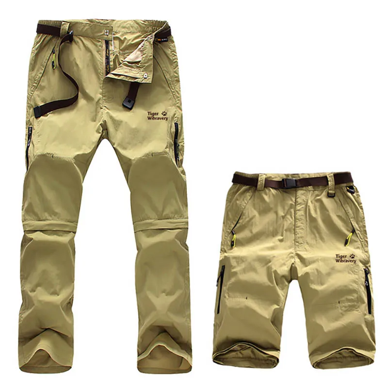Летние мужские быстросохнущие брюки тонкие дышащие для улицы 2 в 1 съемные