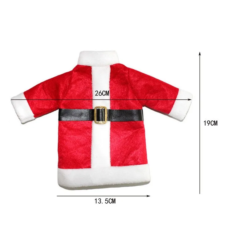 

Set Christmas Decorations For Home Red Wine Bottle Covers Clothes With Hat New Year 2021 Dinner Party Decor Navidad Gift