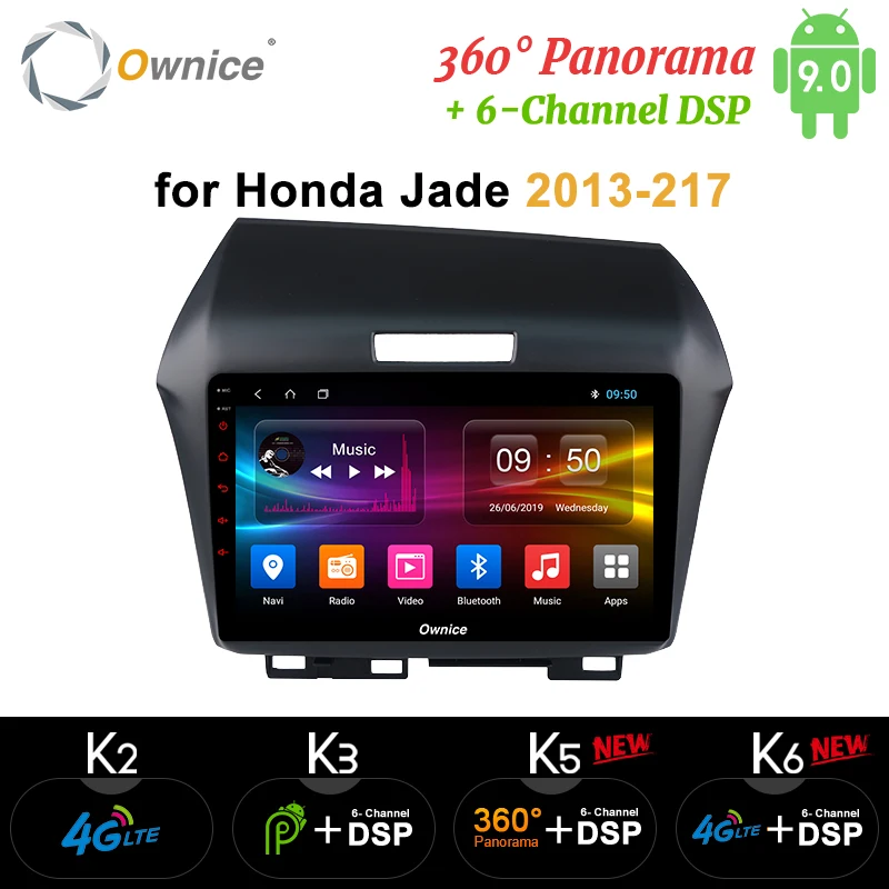 Ownice k3 k5 k6 автомобильный DVD плеер авторадио Android 9 0 GPS навигация для Honda Jade 2013 2017 DSP 360