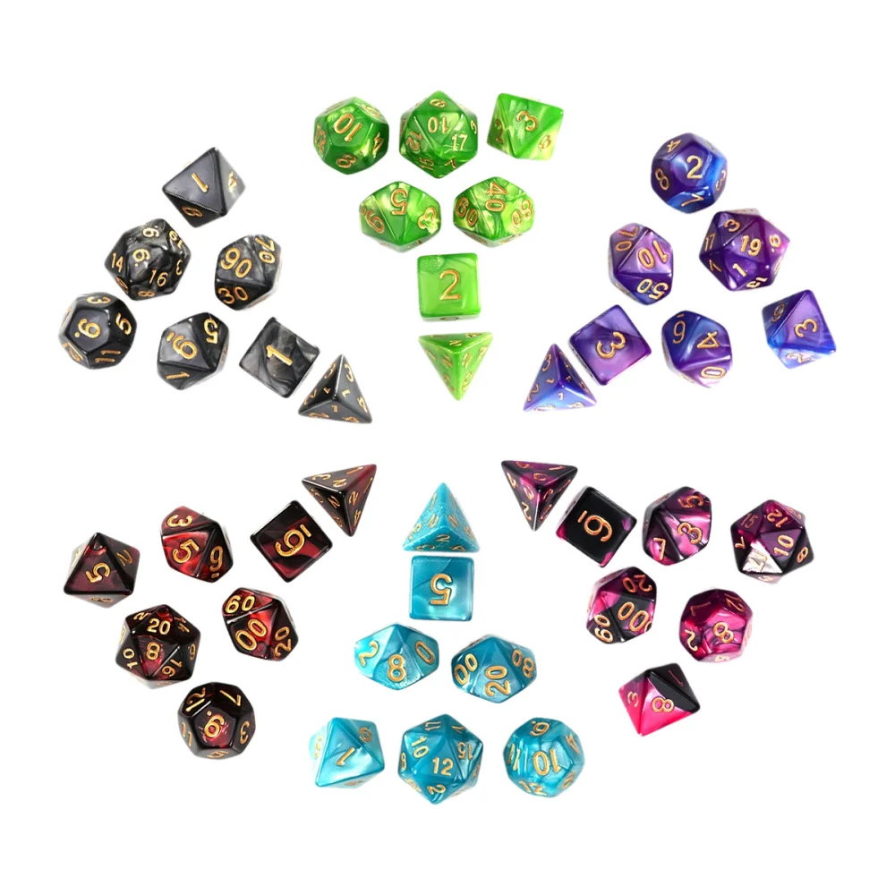 

PBPBOX 42PCS Acrylic Dices Gaming Friends Board Game Party Polyhedral Dices Dragon Dungeons