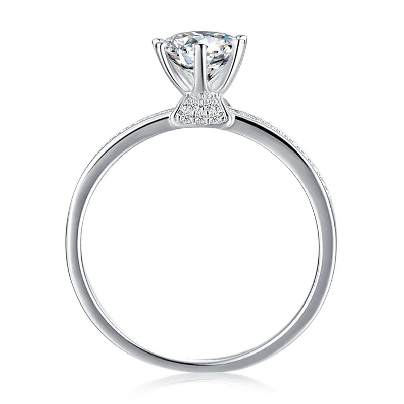 VVS Moissanite Rings For Women One Row Iced Out Real Diamond Finger Ring Jewelry Men High-End Jewelry Pass Tester Free Ship