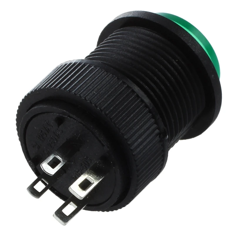 5 шт. 4 клеммы тип блокировки зеленый светодиодный Круглый кнопочный