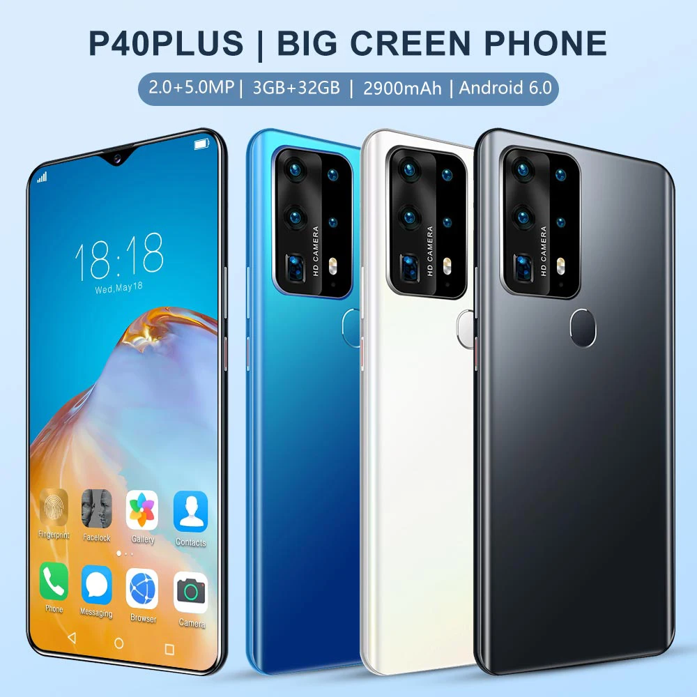 

SHIQIANG P40 Plus Global Version Smartphones 4G LTE 3GB+32GB Mobile Phone 6.7Inch 2900mAh Face Unlocked Fingerprint Telephone