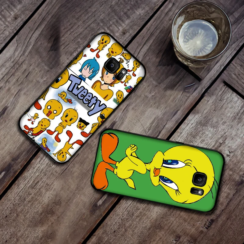 Птичка Твити Мягкий силиконовый чехол для телефона Samsung Galaxy S6 S8 край S7 S9 плюс S10 S10E