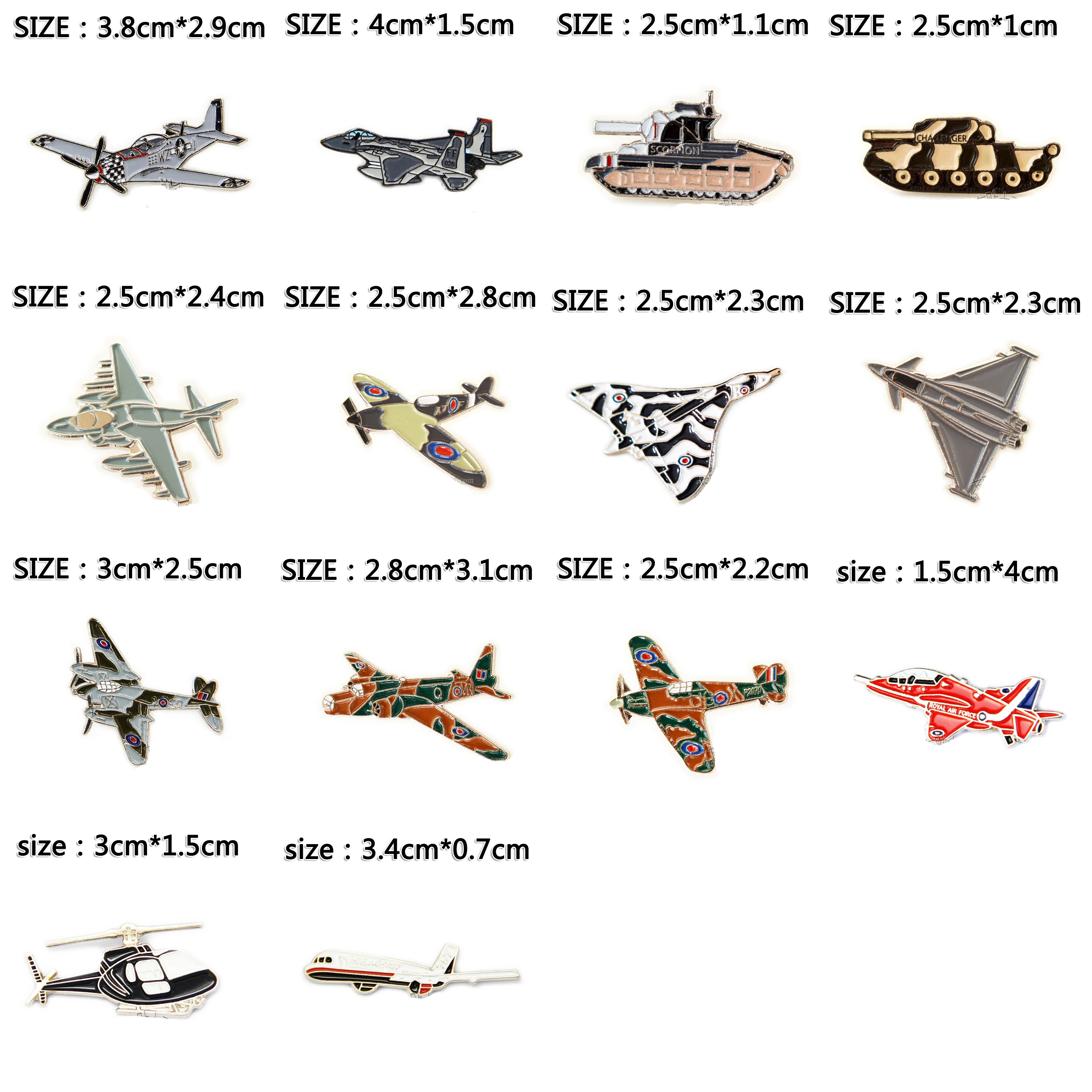 Мультяшные значки на лацкан, металлическая эмблема винтажная классика Мода ретро самолет, танк battleplane бомбардировщик