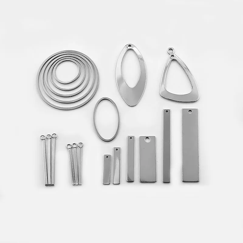 10 шт./лот подвески из нержавеющей стали круглые каплевидные овальные