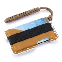 genuine leather skin rfid credit card holder metal men wallets 2021 badge cardholder aviator minimalist wallet for card