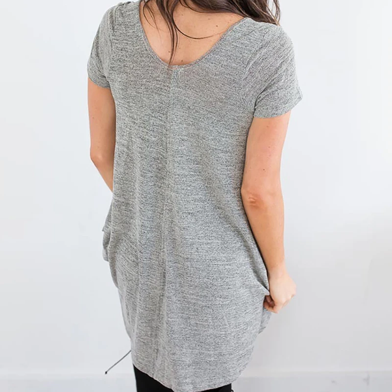 

New Summer Large Size Loose T-shirt Women 2019 Fashion Solid Tee Shirt Casual V Neck Short Sleeve Female T-shirt 3 Color S-XL