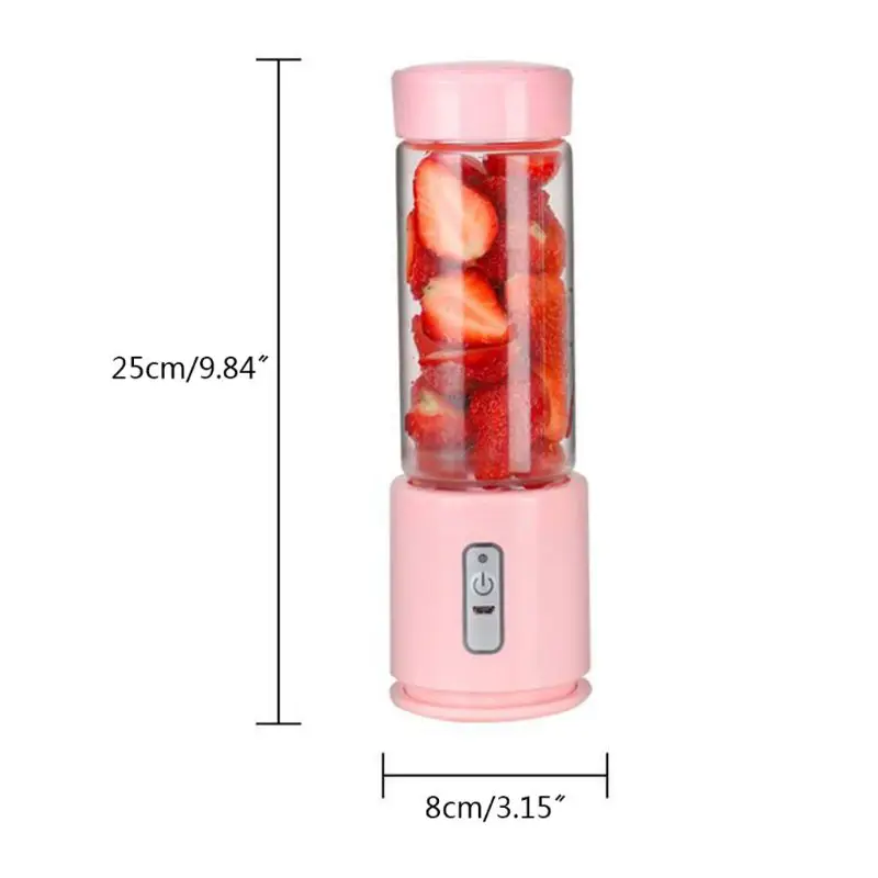 

Electric Portable Blender Mini Smoothie Mixer Bottle 4 Blades Juicer Cup Rchargeable Shakes Maker