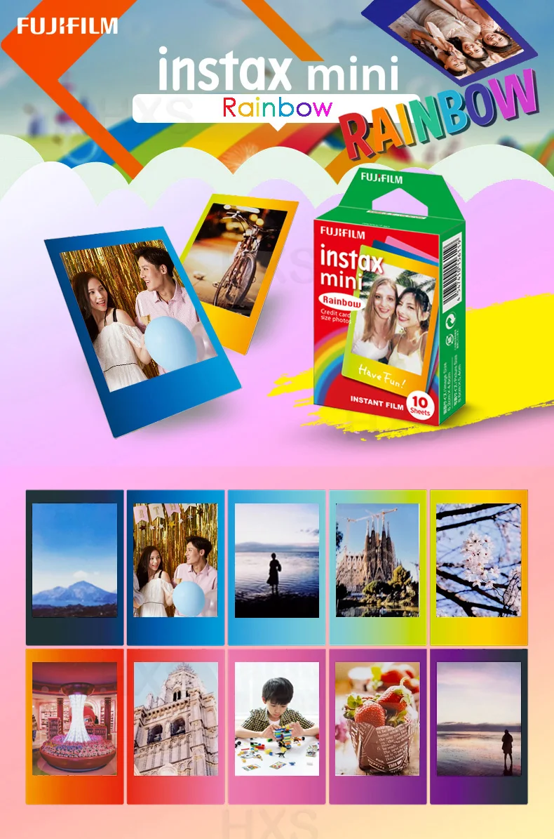 Подлинная Fujifilm Instax Mini 8 9 цветная фотобумага 10 шт. для Fuji 9 8 7s 50 90 25 70 Share SP-2 SP-1 Liplay мгновенная камера