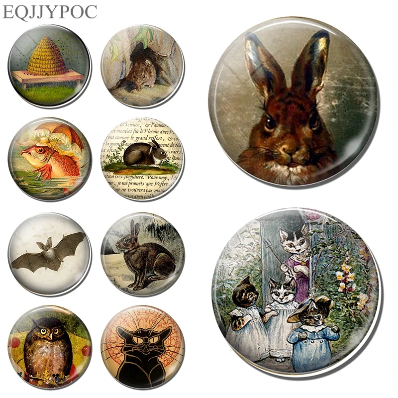 Cute Nursery Rhyme Cat Kitten Fridge Magnet Rabbit Beehive bee Bat fish owl fridge sticker Fairytale animal refrigerator magnet|Магниты на