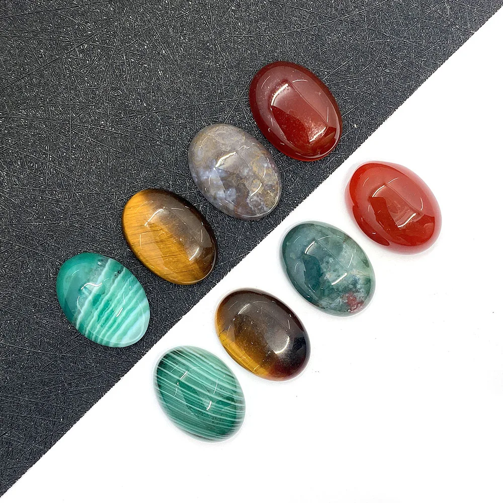 

5pcs Natural Stone Beads Oval Loose Beads Cabochon Jewelry DIY Making Pendant Necklace Accessories Charm Wholesale 13x18 mm