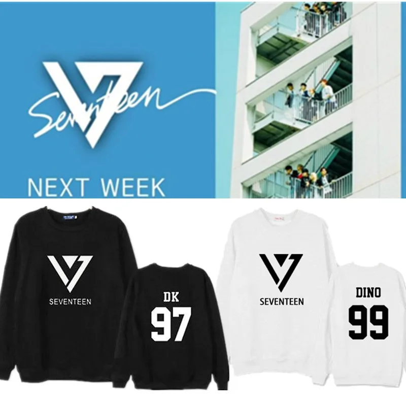 Корейский Seventeen 17 группа поддельные две части толстовки для женщин мужчин хип хоп