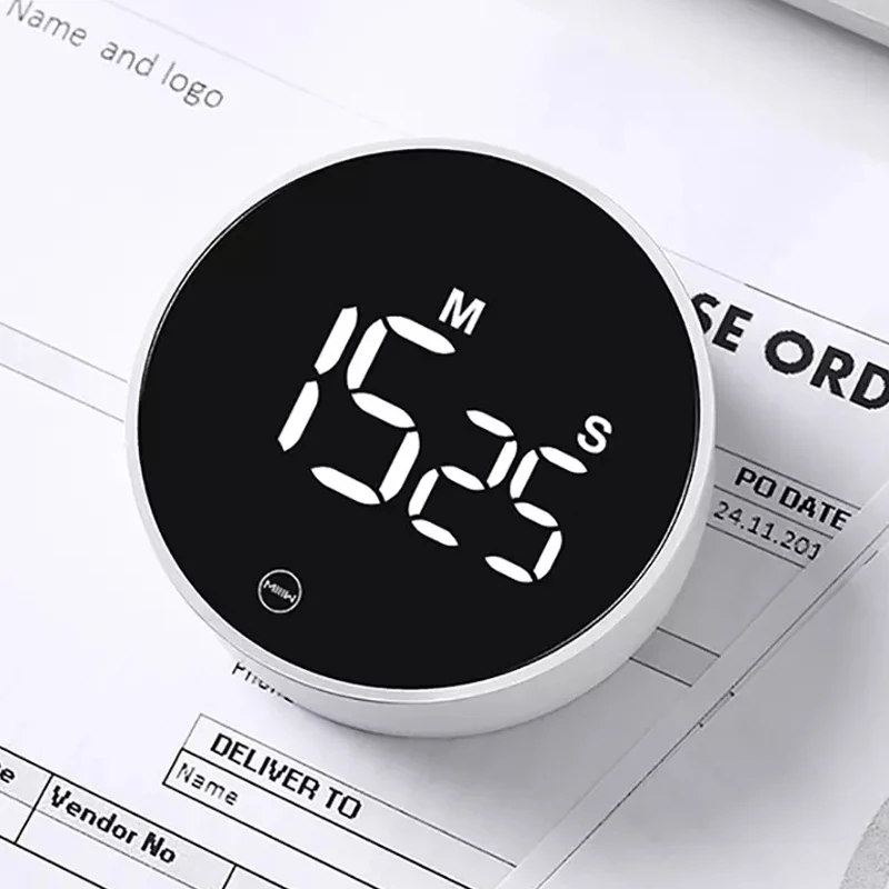 

Youpin Spin Timer Silent Clock Kitchen Count Down Time Alarm Reminder LED Digital Display Back Magnet Can Dimming Volume MIIIW